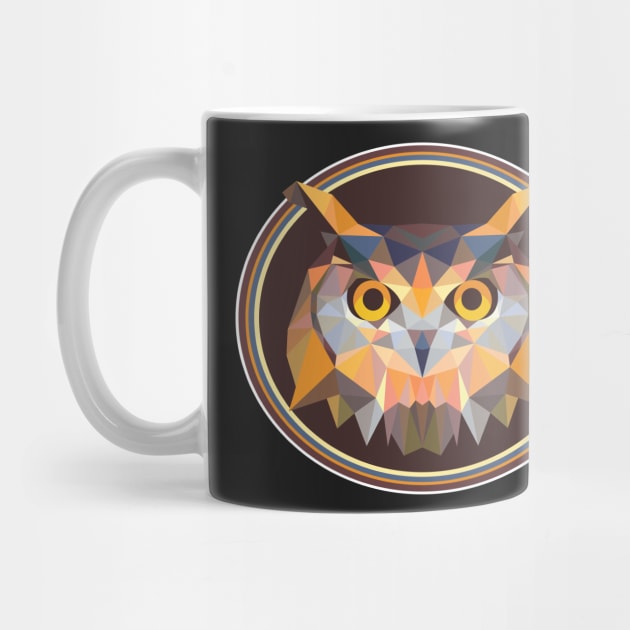 Owl Colorful Pop Art Bird Lovers Geometric Head by markz66